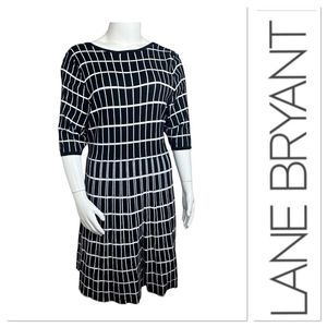 🆕 Lane Bryant black sweater dress with white pattern size 18/20